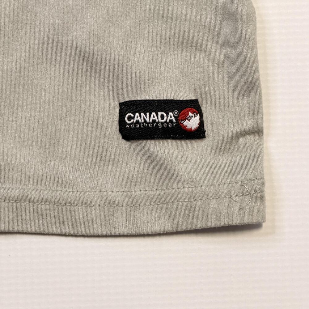 Canada Weathergear Shirt Mens Medium Gray Henley Raglan Long Sleeve Performance - Picture 3 of 9